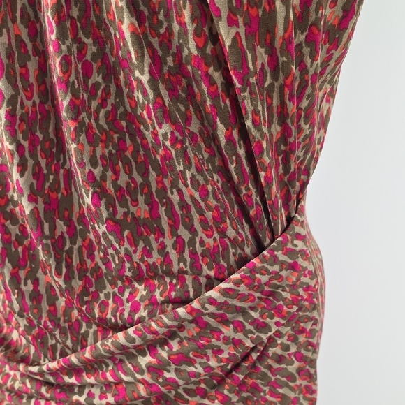 Michael Kors Sleeveless Ruched Leopard Print Sheath Dress Size M - Picture 2 of 10